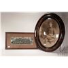 Image 1 : Two vintage framed photographs including oval convex featuring WWI soldier, overall framed dimension