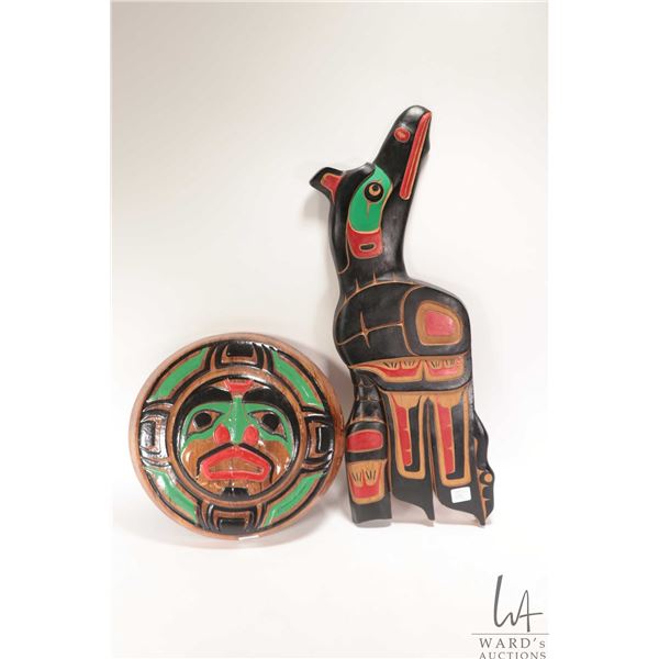 Inuit wood carving "Raven" by Willie Hawking, Kingsome Inlet B.C. 21 1/2" in length and molded, wood