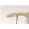 Image 3 : Indigenous hand carved antler eagle on stone base, signed by artist and 9 3/4" in height