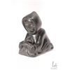 Image 1 : Inuit carved soapstone fisherman, signed in syllabics and dated 1987 by artist, 6" in height