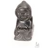Image 2 : Inuit carved soapstone fisherman, signed in syllabics and dated 1987 by artist, 6" in height