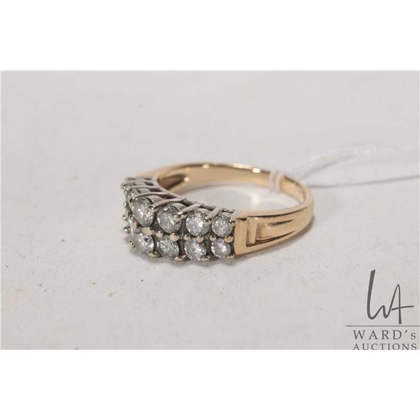 10kt yellow gold and diamond gemstone ring, size 9.25