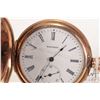 Image 2 : Waltham 7 jewel pocket watch model 1890 with white enamel double sunk dial, gold filled full hunter 