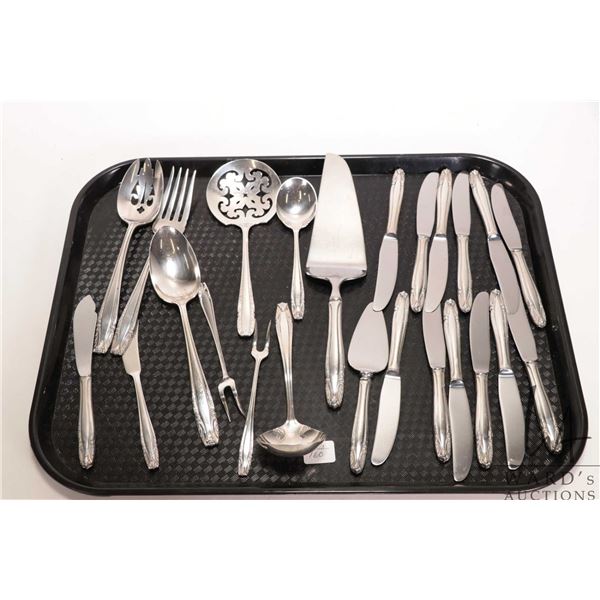 Wallace "Stradivari" sterling silver flatware serving pieces and including berry spoons, serving spo