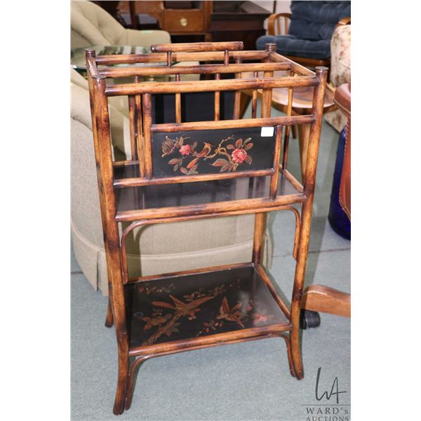 Quality modern reproduction of a Victorian Cantebury with hand painted Chinoserie birds and floral a