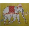 Image 3 : Gilt framed vintage Jim Thompson silk elephant scarf, overall dimensions including frame 38-1/2" x 3