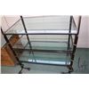 Image 5 : Quality heavy wrought iron and glass baker's rack style stand, 58" H X 37" W X 25" D