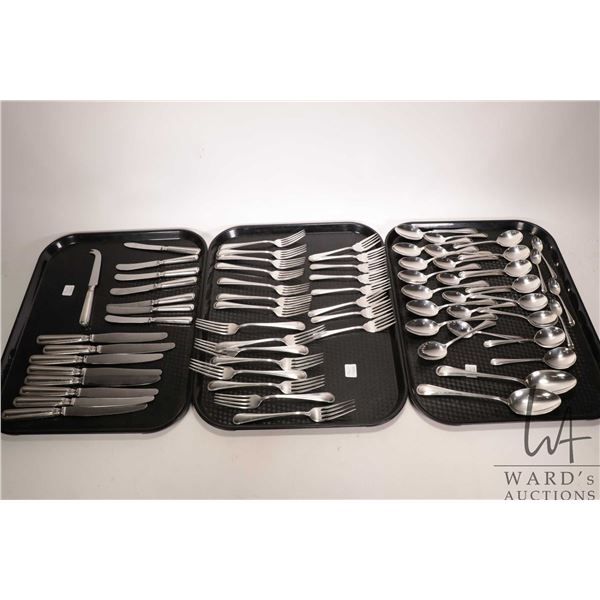 Birks "Saxon" sterling silver flatware including settings for eight of dinner knives, dinner forks, 