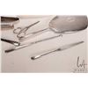Image 5 : Sterling silver dresser set including brush, hand mirror, nail buffer and tray, shoe horn, button ho