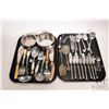 Image 1 : Selection of silver plate flatware and serving utensils including two sets of fish serving pieces, f