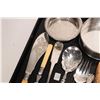 Image 5 : Selection of silver plate flatware and serving utensils including two sets of fish serving pieces, f