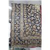 Image 1 : Iranian wool carpet "Mashad with center medallion on blue background with overall floral design and 