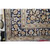 Image 2 : Iranian wool carpet "Mashad with center medallion on blue background with overall floral design and 