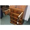 Image 2 : Small matched grain mahogany, fall front bureau with four drawers and fitted interior. Note: fall fr