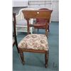 Image 1 : Antique side chair with reeded supports and upholstered seat