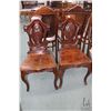 Image 1 : Pair of antique mahogany shield back hall chair with 17" seat height