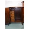 Image 2 : Antique two door fitted chiffarobe with wardrobe section and four drawers, 57" H X 40" W X 24" D