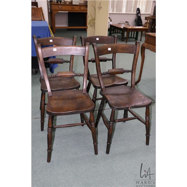 Set of four antique Canadiana side chairs