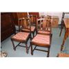 Image 1 : Set of four antique oak framed Edwardian dining chairs