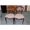 Image 1 : Pair of antique Victorian balloon back chair with curved supports and upholstered seats