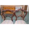 Image 2 : Pair of antique Victorian balloon back chair with curved supports and upholstered seats