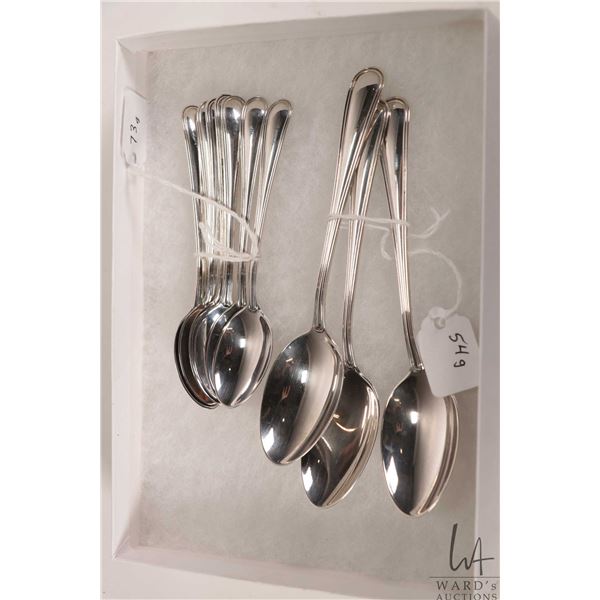 Selection of Birks Sterling Saxon flatware including 3 tea spoons and 7 coffee spoons