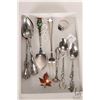 Image 1 : Selection of sterling silver including collector spoons, tea spoons, small ladle, pickle fork, gents