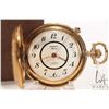Image 2 : Arnex Alarm swiss made 17 jewel Incabloc pocket watch in gold filled case with white dial, Arabic nu