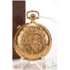 Image 3 : Arnex Alarm swiss made 17 jewel Incabloc pocket watch in gold filled case with white dial, Arabic nu
