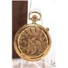 Image 4 : Arnex Alarm swiss made 17 jewel Incabloc pocket watch in gold filled case with white dial, Arabic nu