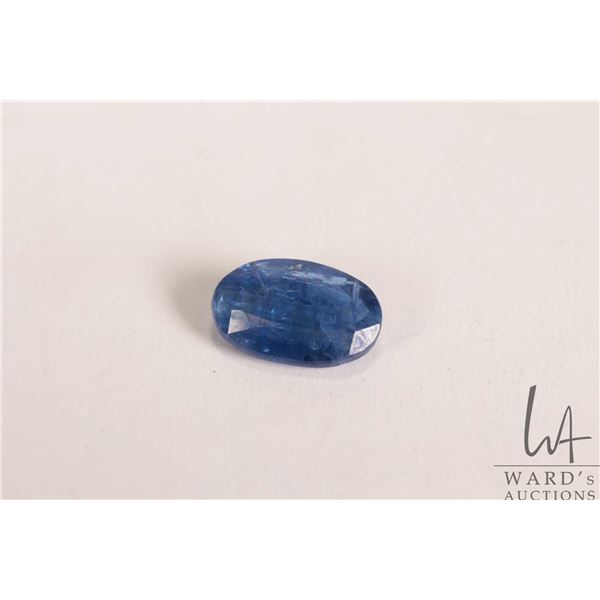 9.20 ct blue Kyanite oval cut gemstone with certificate provided by consignor