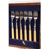 Image 3 : Oak cased flatware box containing a selection of silver plated fish knives and forks with French ivo