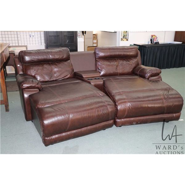 Large modern double lounger with snack storage and built in cup holders, each side with independent 