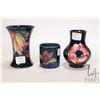 Image 1 : Three vintage Moorcroft vases including "Leaf and Berry" 4 1/2" spill vase, small "Anemone" baluster