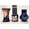 Image 3 : Three vintage Moorcroft vases including "Leaf and Berry" 4 1/2" spill vase, small "Anemone" baluster