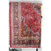 Image 1 : Iranian wool carpet "Kashad with center medallion on red background with overall floral design and h