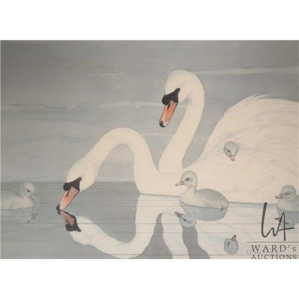 Yvonne Lavoie-Martinez, framed limited edition print titled "A Swan's Looking Glass", pencil signed 