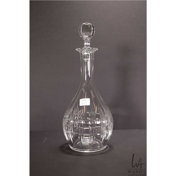 Signed Baccarat Turin crystal decanter with stopper, 13" in height