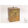 Image 2 : Antique Victorian brass ship's motif tea caddy 5 1/4" X 4" X 4"