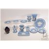 Image 1 : Tray lot of vintage collectible Wedgwood Jasperware including Hellenic pin trays, small urns and vas