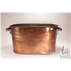 Image 1 : Vintage large double handled copper wash tub, 23" long X 13" wide