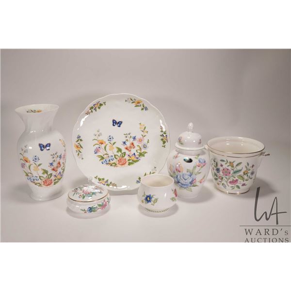 Selection of collectible china including Aynsley 9" vase and 10" plate in Cottage Garden, an Aynsley