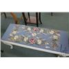 Image 2 : 41" long bench with needlepoint upholstery seat