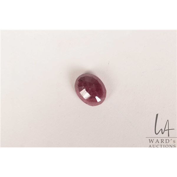 7.71 ct. Burmese ruby oval cut gemstone with certificate provided by consignor