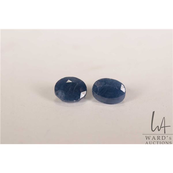 Pair of Madagascar blue sapphire oval cut gemstones, 11.35 cts. with certificate provided by consign