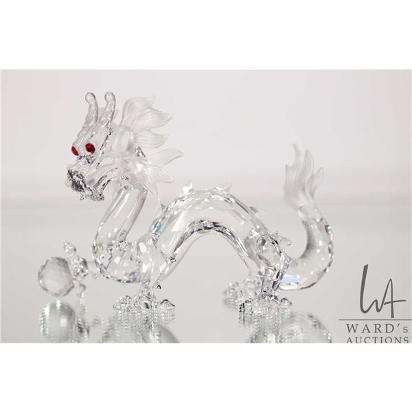 Swarovski crystal "Dragon" no. 208398, no. 4" in height. From the 1997 Fabulous Creatures Collection