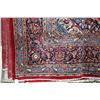 Image 2 : Iranian wool carpet "Mashad" with center medallion on red background, overall floral design and high