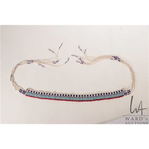 First Nations beaded chocker, 36" including fringe