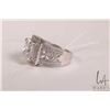 Image 3 : 14kt white gold ring set with cubic zirconia 5.7 grams, size 6.75