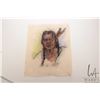 Image 1 : Shirley, unframed pastel on cotton portrait of an Indigenous man, 16" X 13"